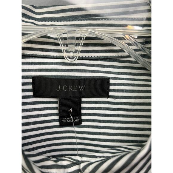 J. CREW ladies size 4 gray striped long sleeve fitted button up shirt - Picture 3 of 5